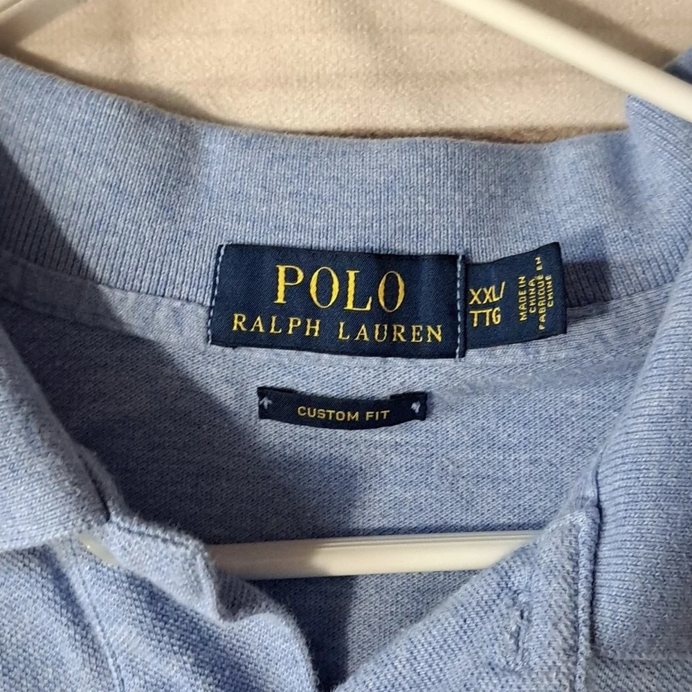Polo Ralph Lauren Sky Blue Custom Fit Polo XXL 100% Cotton